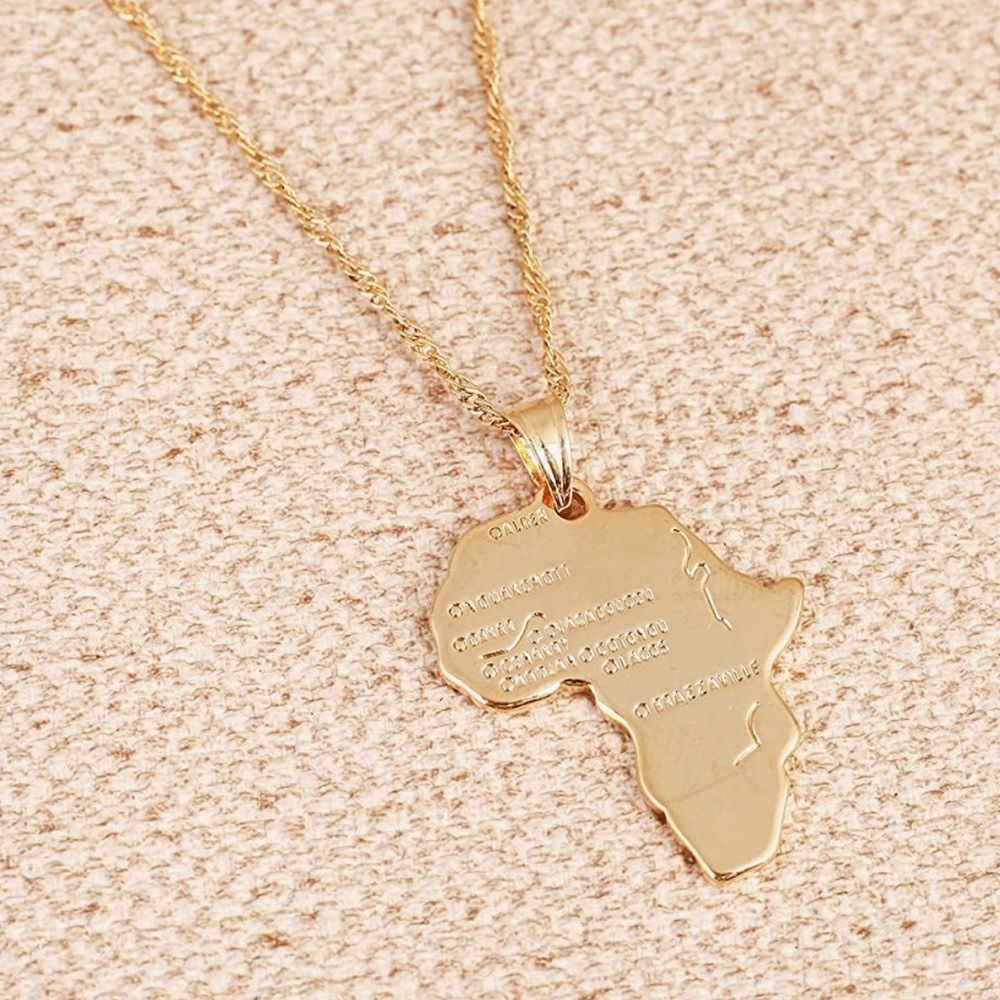 24K Gold Plated Africa Necklace